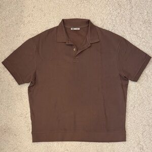 Zara Chocolate Brown Polo Shirt NWOT
